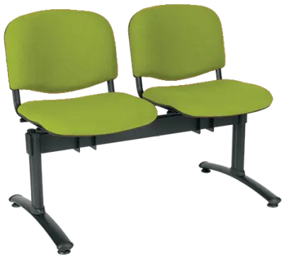 CL - 22, čalouněná lavice do čekárny, 2-sedák, látka SUE - S 34 hráškově zelená, kostra černá